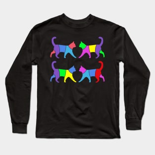 geometric cat Long Sleeve T-Shirt